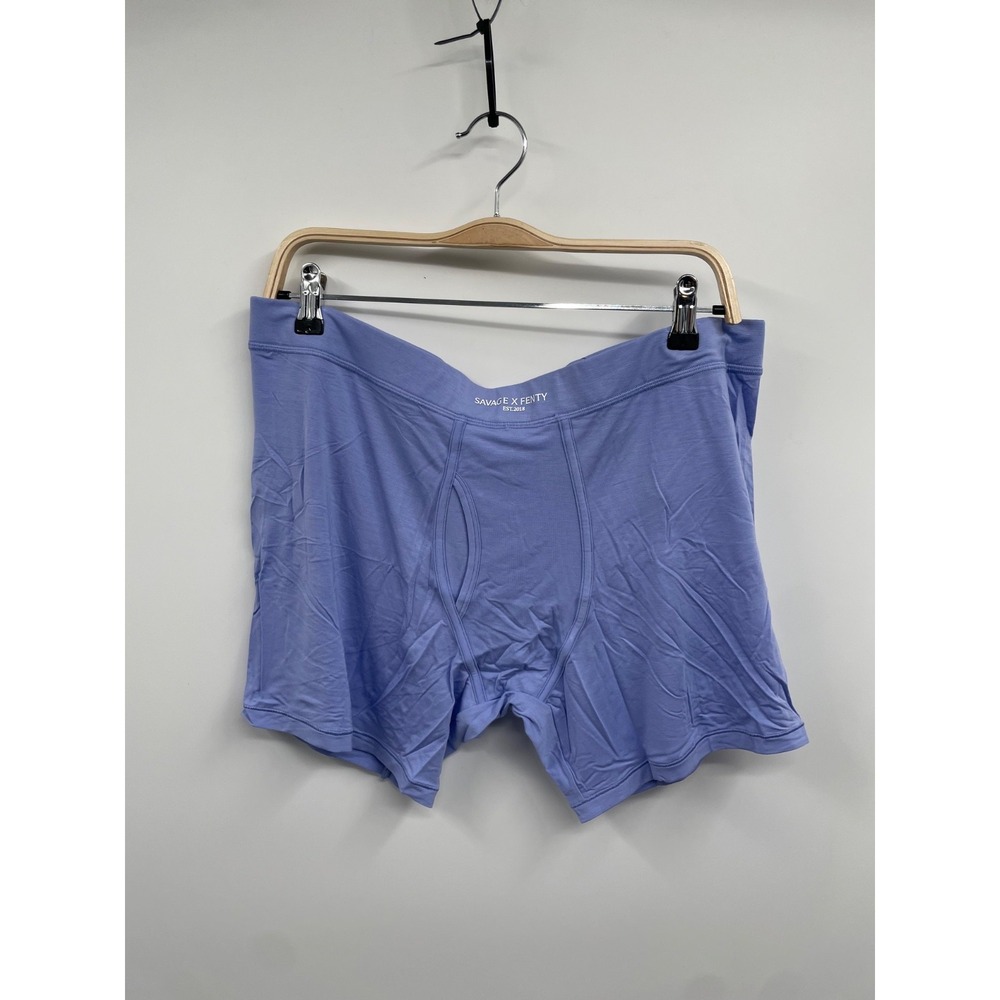 Savage X‎ Fenty Underwear Men's XL Purple Stretch Elastic Waist Boxer Briefs NWT